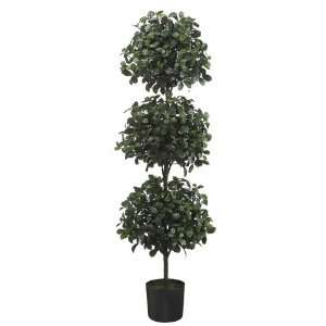   Artificial Citrus Leaf Triple Ball Topiary Trees 5