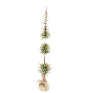   of 2 Green Potted Pine Twig Ball Artificial Topiary Christmas Trees 5