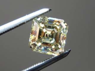 01ct Asscher Cut Fancy Light Yellow VS1 GIA Beautiful R4210 Diamonds 