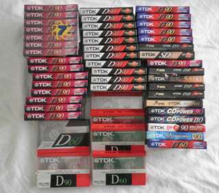 Lot of (50) NEW TDK cassette tapes D60 D90 D120 SA60 SA90  