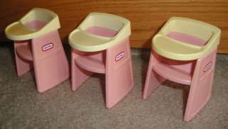 Little Tikes Dollhouse Size Lot of 3 Baby High Chairs  