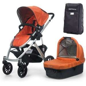    UPPAbaby 0056 ALXTB Alex VISTA Stroller   Orange w Travel Bag Baby