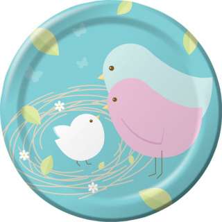 Nesting Birds Baby Shower party supplies cake plates  