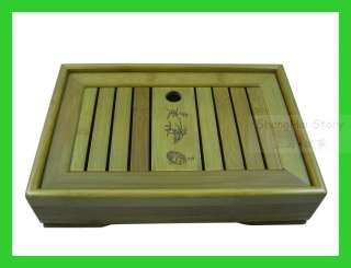 Green Bamboo Gongfu Tea Table Serving Tray 10.6*7.3  