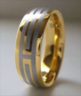 Mens Tungsten Ring 18K Gold Band Size 10.5 Tungston  
