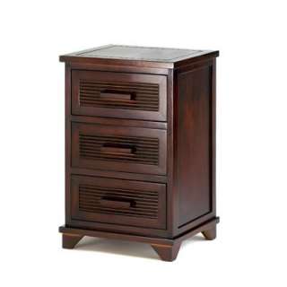   BROWN ESSPRESSO WOOD ACCENT END TABLE NIGHT STAND CABINET 3 DRAWER NEW