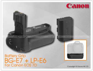 Canon BG E7 Battery Grip & LP E6 Battery for EOS 7D