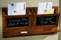 Desktop Wooden Cabinet Mail Bill Organizer Storage NEW  