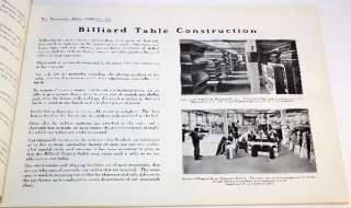 1973 The Brunswick Balke Collender Co. Billiard Table Catalog  