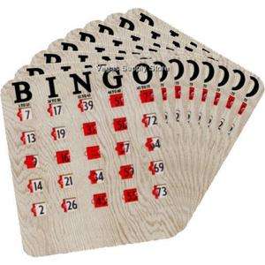 100 New Bingo Shutter Cards  Deluxe 5 Ply Finger tip Wood Grain Finish 