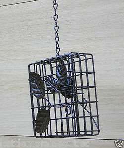   Tree Farms Leaf Design Single Suet Cage Hanging Metal Wild Bird Feeder