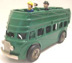 Antique Cast Iron Toy Double Decker Bus Arcade 1930s as is  