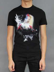 GIVENCHY 11AW NWT BLACK ANGEL PRINT JERSEY T SHIRT  