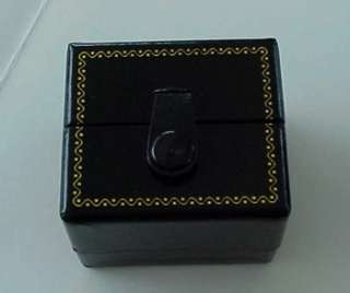 BLACK LEATHER Gold Embossed Earring Jewelry Gift Box  