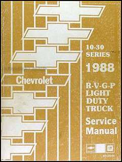1988 Chevrolet Truck Repair Shop Manual 88 Chevy Pickup Blazer 