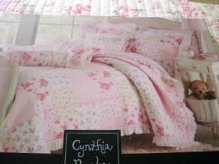 PINK ROSES & GINGHAM & STRIPES Cynthia Rowley PATCHWORK Cotton TWIN 
