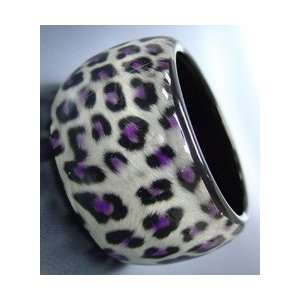  Rockabilly Chunky Bangle Purple Leopard Bracelet 