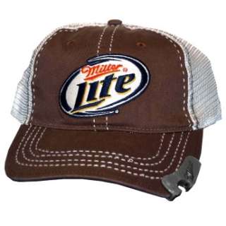   Miller Lite logo on the front and a bottle opener right on the brim