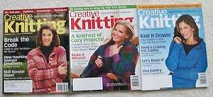 Lot Creative Knitting Mag 3 Issues 07 08 Projects Tips  
