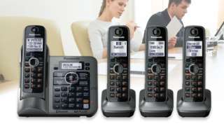   Cordless Phone with Answering System, Metallic Gray, 4 Handsets