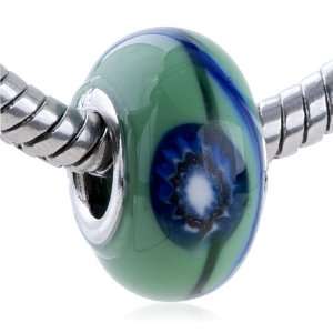   Glass Bead Deep Blue Fit Pandora Bead Charm Bracelet Pugster Jewelry