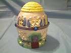 RARE EASTER BUNNY RABBIT CERAMIC EGG HOUSE BANK WITH STOPPER