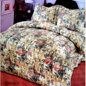  4PC Queen Size Garden Floral Comforter Bedding Bed in a Bag 