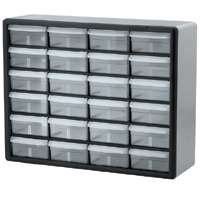 Akro Mils Small Parts Storage Cabinet 24 Drawer Black  