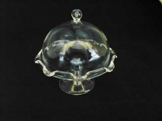 Glass Cake Stand with Domed Top Dollhouse Miniatures Food Barbie