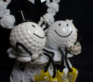 Golfer golf ball Wedding Cake Topper Golfing Grooms top  