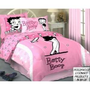  Betty Boop Pink Twin Size Comforter Set with Curtains 