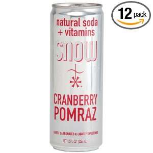 Snow Beverages Natural Soda + Vitamins, Cranberry Pomraz, 12 Ounce 