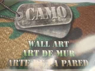 Borders Camo Army Camouflage Silver Star Wall Art Decor  