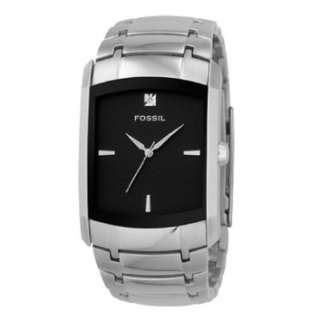  Three Hand Stainless Steel Dlack Dial Dress Watch Fossil Clothing