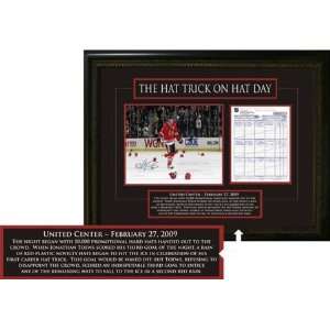    Scoresheet Blackhawks Hat Trick On Hat Day Framed 