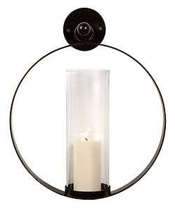 Contemporary Round Hurricane Wall Sconce Candle Holder  