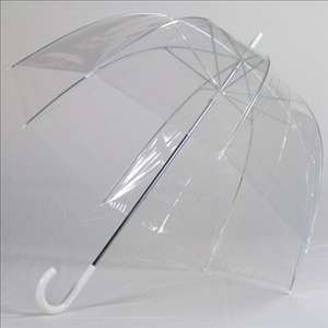 See Through Clear Bubble Dome Umbrella No Trim  