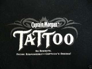 Black Captain Morgan Tattoo Baby Doll Tee (S)  