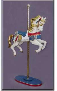 CAROUSEL HORSE Hand painted FULL SIZE Red White & Blue  