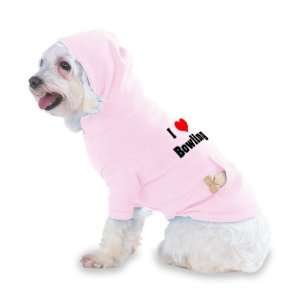  I Love/Heart Bowling Hooded (Hoody) T Shirt with pocket 
