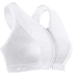  CW X Xtra Support Zip Bra Womens 38D White/Pink Sports 