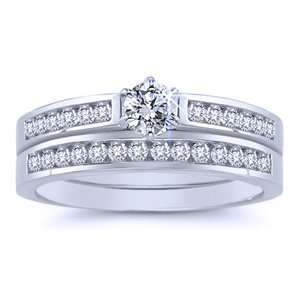   14k White Gold Wedding / Bridal Set Ring SeaofDiamonds Jewelry