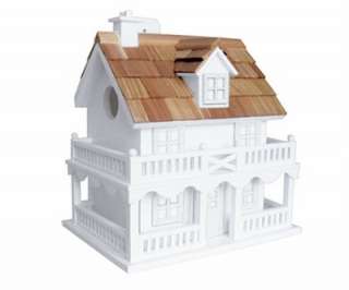 Birdhouse Wood Colonial Cottage White Cedar Shake Roof  