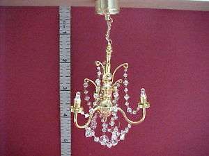 Battery Operated Crystal Chandelier #C16 Dollhouse Mini  
