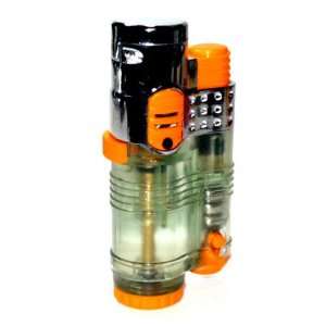  Dual Jet Flames Butane Torch Lighter with LED Key Light S3 