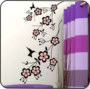 Cherry Blossom Tree Branch Vinyl Wall Decals Stickers  