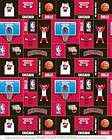 Chicago Bulls Square NBA Basketball Print Fleece Fabric