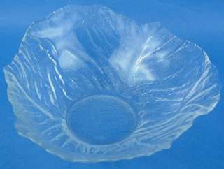 Viking Glass Cabbage Clear Relief Lettuce Nappy Bowl  