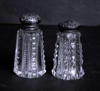 Salt & Pepper Shakers 2 Pair Formal Turn of Century Cut Crystal  