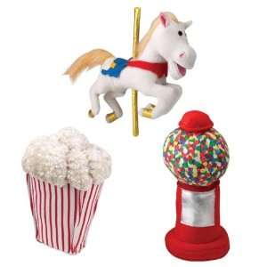  Canine Carnival Carousel Horse. Gumball & Popcorn Dog Toys 